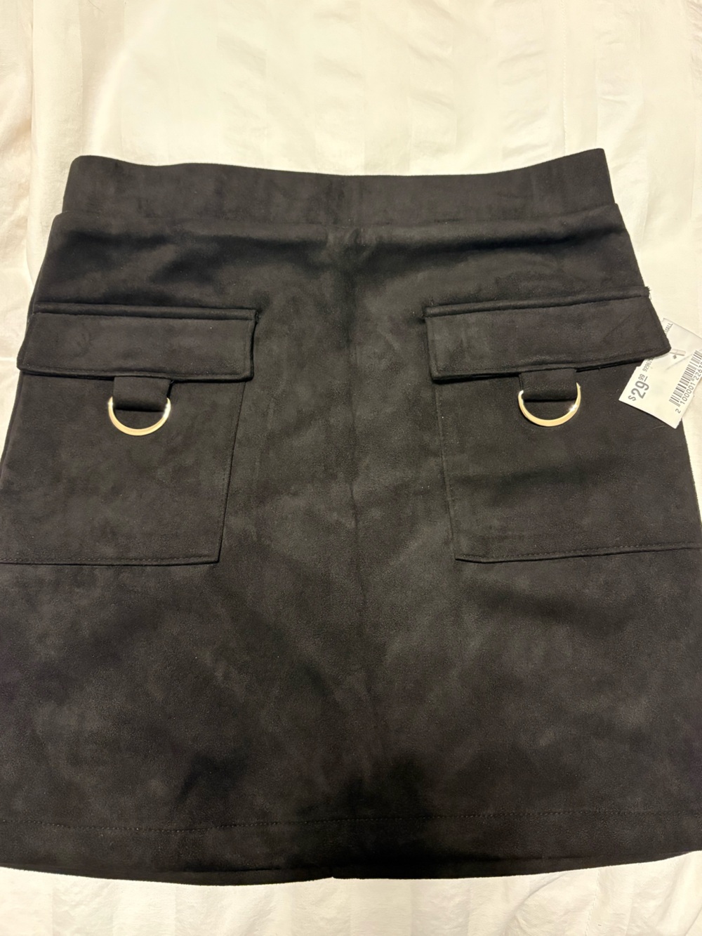 Black Mini Skirt with Gold Ring Details NEW
